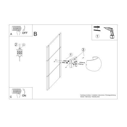 Stensko svetilo GLOBE 2xG9/8W/230V beton/siva
