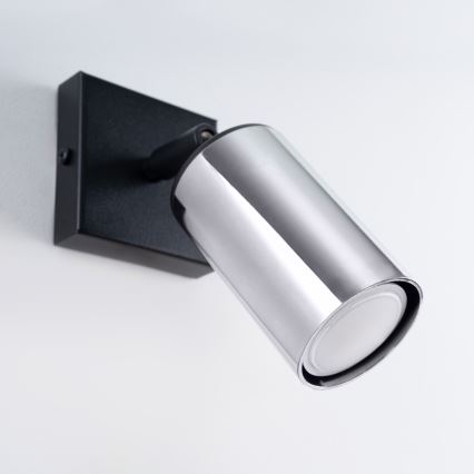 Stenski reflektor WINX 1xGU10/10W/230V črna/sijajni krom