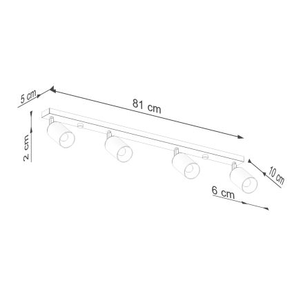 Reflektor WINX 4xGU10/10W/230V črna/sijajni krom