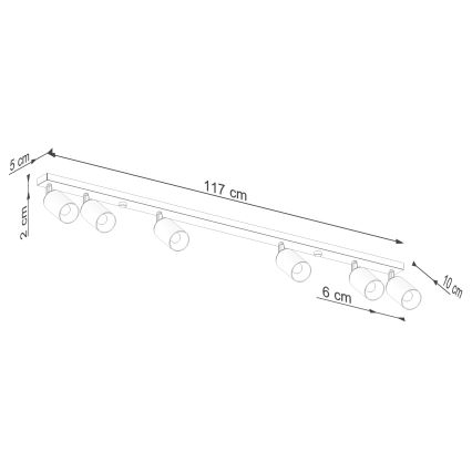 Reflektor WINX 6xGU10/10W/230V črna/sijajni krom