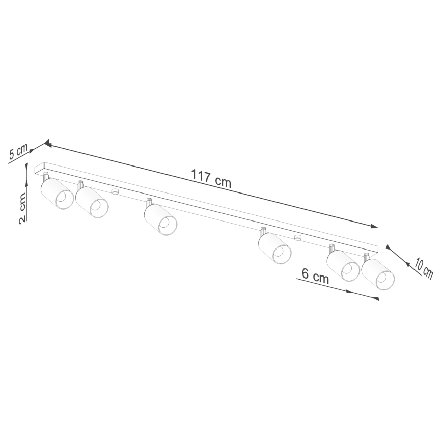 Reflektor WINX 6xGU10/10W/230V črna/sijajni krom