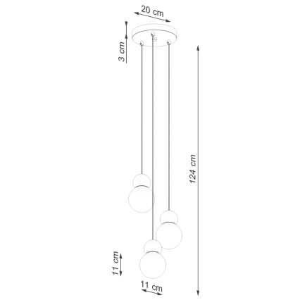 Lestenec na vrvici PEKKA 3xG9/8W/230V bela
