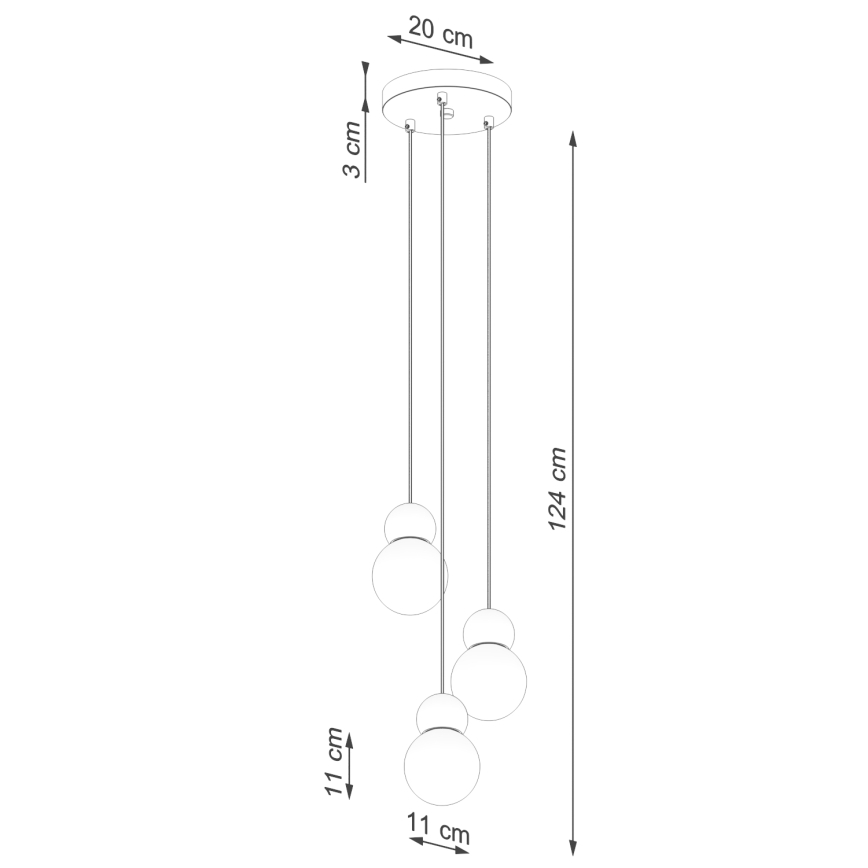 Lestenec na vrvici PEKKA 3xG9/8W/230V bela