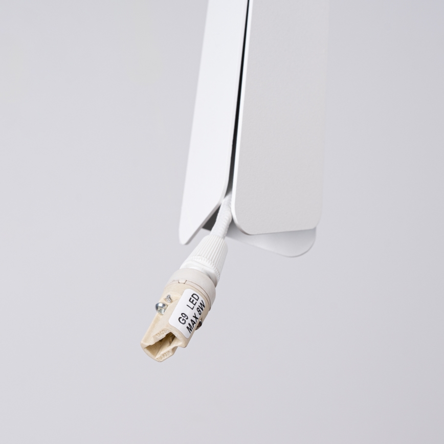 Lestenec na vrvici PRYSM 1xG9/8W/230V bela