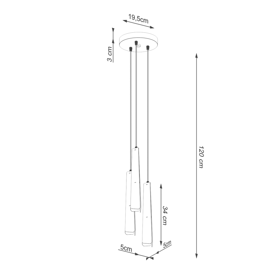 Lestenec na vrvici PRYSM 3xG9/8W/230V bela