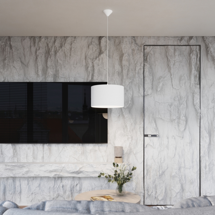 Lestenec na vrvici NOVA 1xE27/15W/230V pr. 30 cm bela