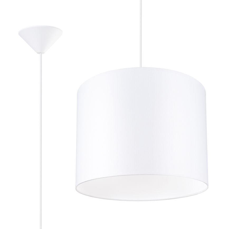Lestenec na vrvici NOVA 1xE27/15W/230V pr. 30 cm bela