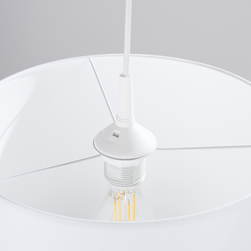 Lestenec na vrvici NOVA 1xE27/15W/230V pr. 30 cm bela