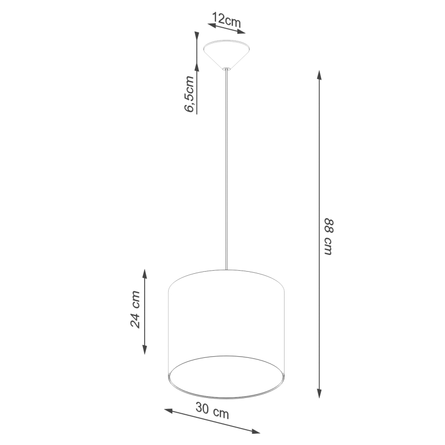 Lestenec na vrvici NOVA 1xE27/15W/230V pr. 30 cm bela