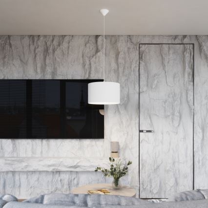 Lestenec na vrvici NOVA 1xE27/15W/230V pr. 40 cm bela