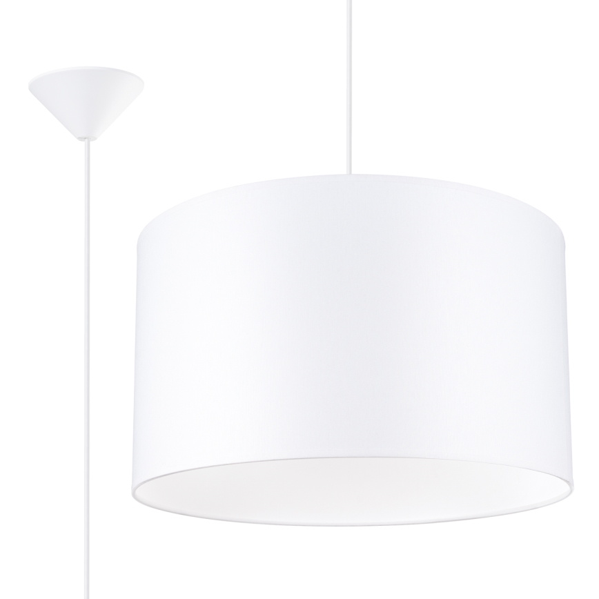 Lestenec na vrvici NOVA 1xE27/15W/230V pr. 40 cm bela
