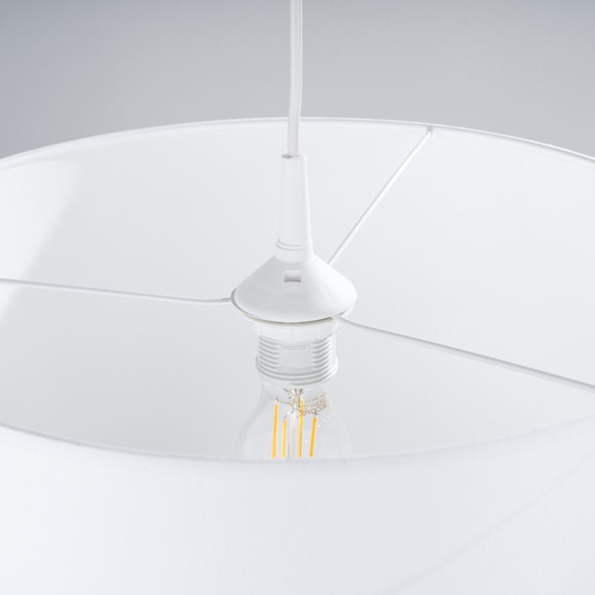 Lestenec na vrvici NOVA 1xE27/15W/230V pr. 40 cm bela