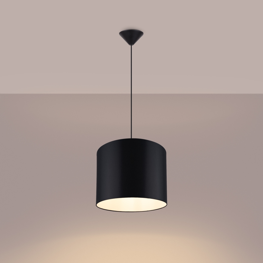 Lestenec na vrvici NOVA 1xE27/15W/230V pr. 30 cm črna