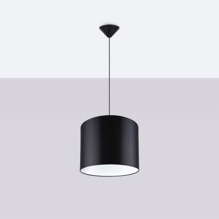 Lestenec na vrvici NOVA 1xE27/15W/230V pr. 30 cm črna