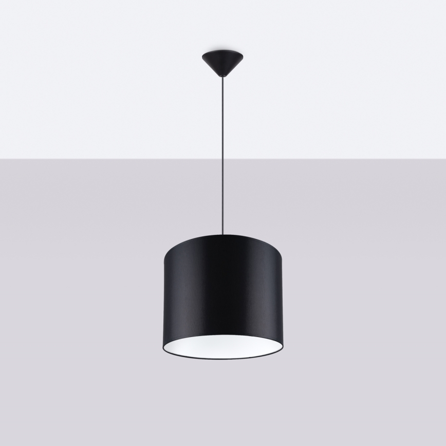 Lestenec na vrvici NOVA 1xE27/15W/230V pr. 30 cm črna
