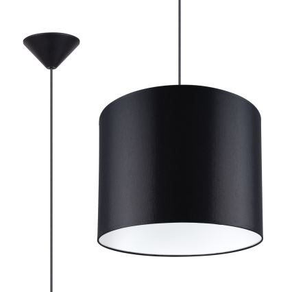 Lestenec na vrvici NOVA 1xE27/15W/230V pr. 30 cm črna