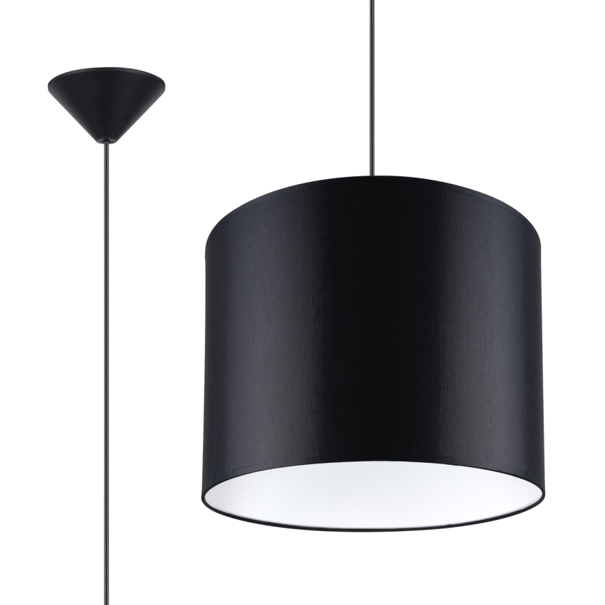 Lestenec na vrvici NOVA 1xE27/15W/230V pr. 30 cm črna