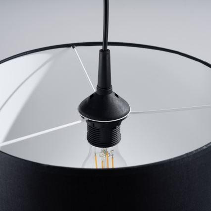 Lestenec na vrvici NOVA 1xE27/15W/230V pr. 30 cm črna