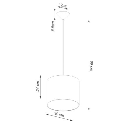 Lestenec na vrvici NOVA 1xE27/15W/230V pr. 30 cm črna