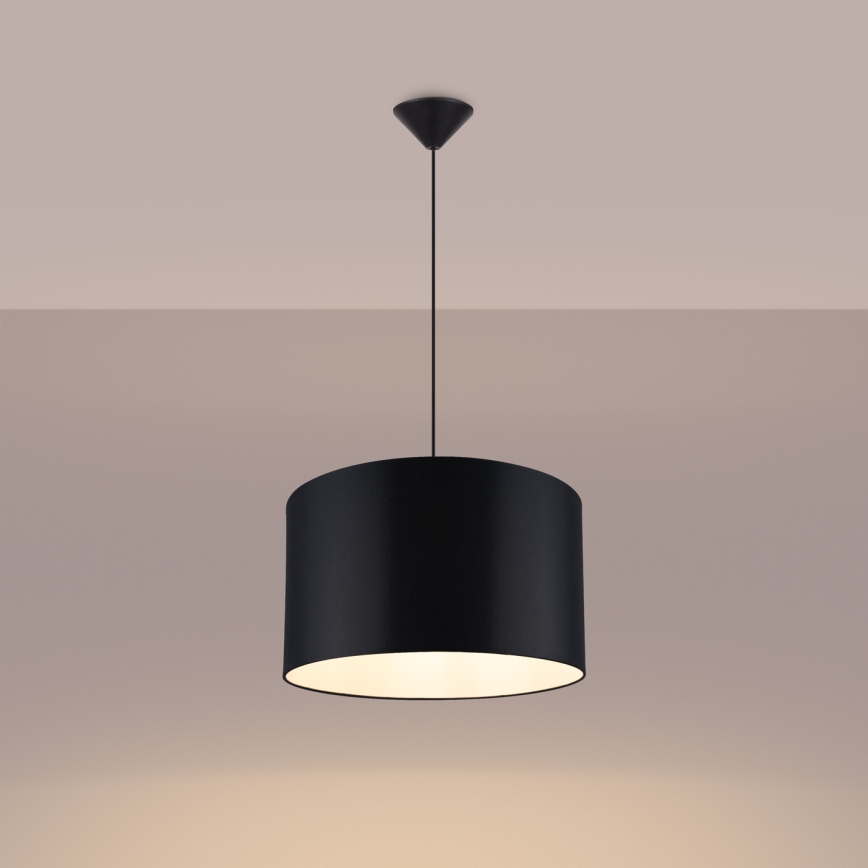 Lestenec na vrvici NOVA 1xE27/15W/230V pr. 40 cm črna