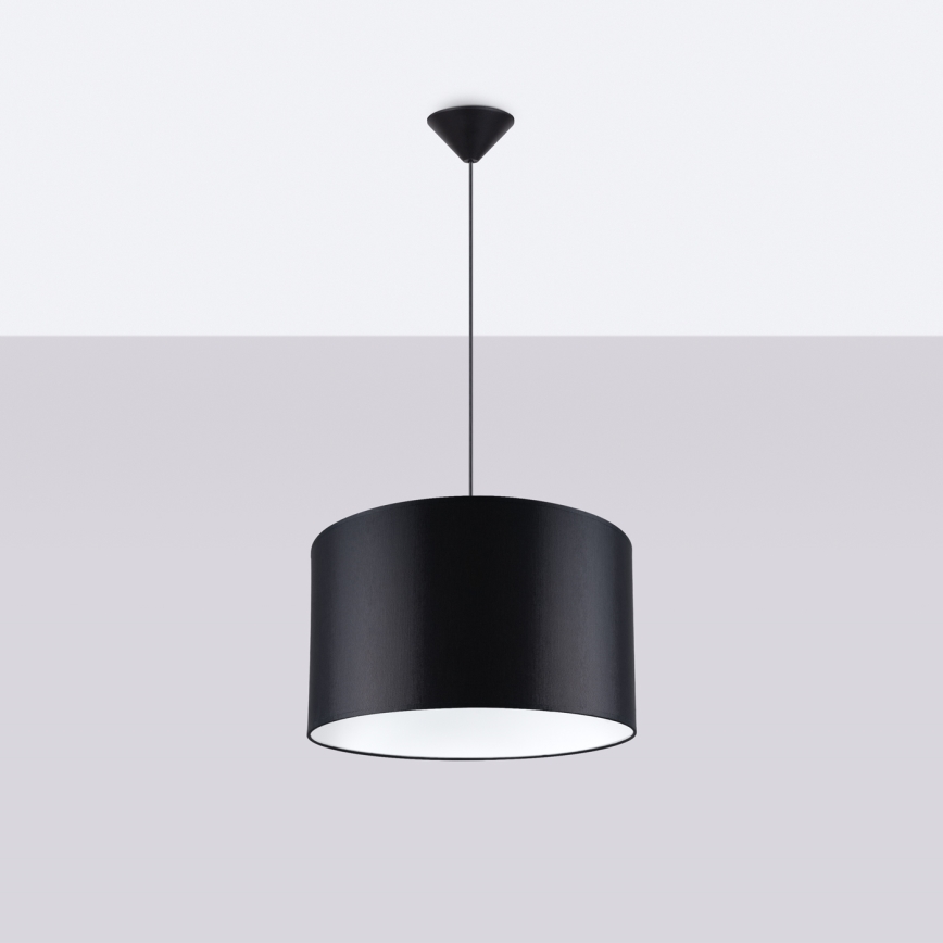 Lestenec na vrvici NOVA 1xE27/15W/230V pr. 40 cm črna