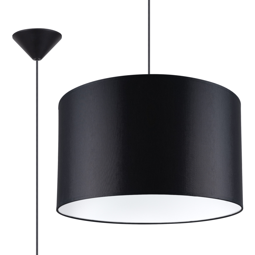 Lestenec na vrvici NOVA 1xE27/15W/230V pr. 40 cm črna