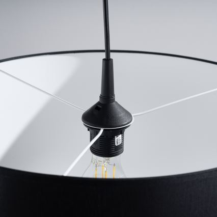 Lestenec na vrvici NOVA 1xE27/15W/230V pr. 40 cm črna