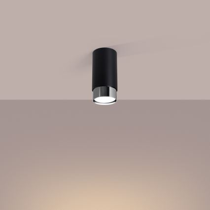 Reflektor NERO 1xGU10/10W/230V 12,5 cm črna/sijajni krom