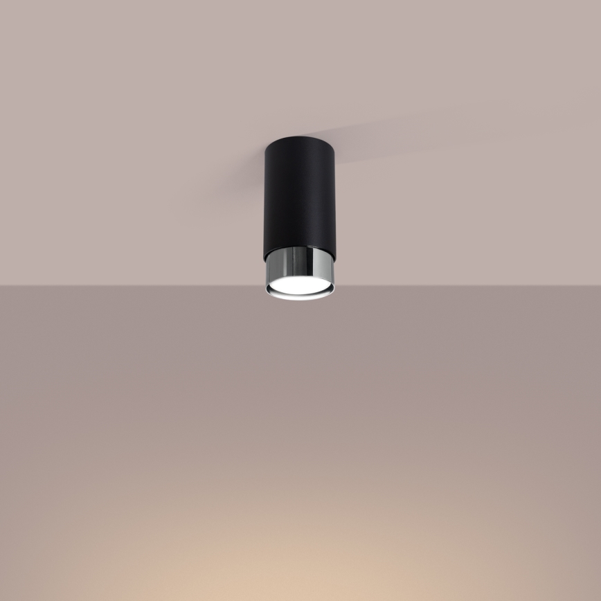 Reflektor NERO 1xGU10/10W/230V 12,5 cm črna/sijajni krom
