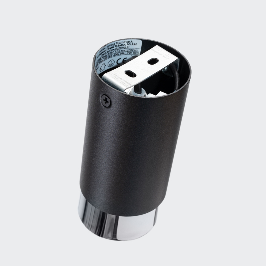Reflektor NERO 1xGU10/10W/230V 12,5 cm črna/sijajni krom