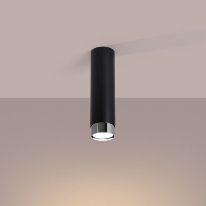 Reflektor NERO 1xGU10/10W/230V 22,5 cm črna/sijajni krom