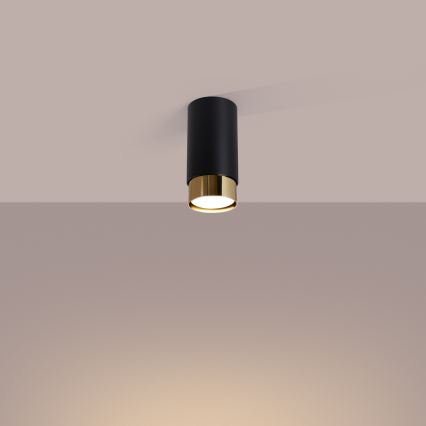 Reflektor NERO 1xGU10/10W/230V 12,5 cm črna/zlata