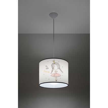 Otroški lestenec na vrvici PRINCESS 1xE27/15W/230V pr. 30 cm princeza