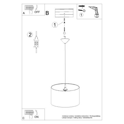 Otroški lestenec na vrvici CAT 1xE27/15W/230V pr. 40 cm mačka