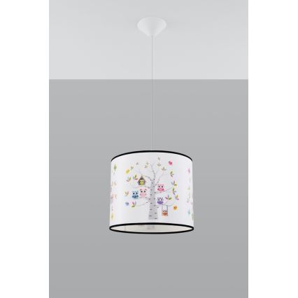 Otroški lestenec na vrvici OWLS 1xE27/15W/230V pr. 40 cm owls