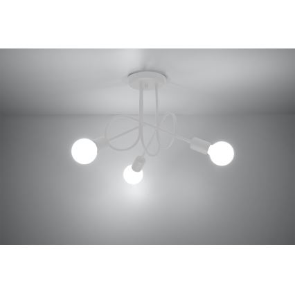 Nadgradni lestenec LOOP 3xE27/15W/230V bela