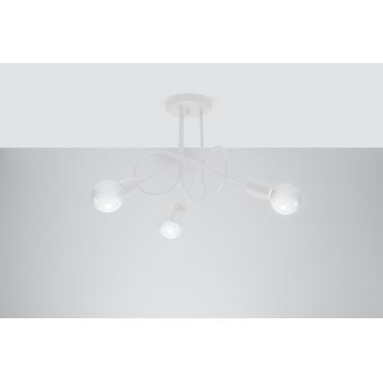 Nadgradni lestenec LOOP 3xE27/15W/230V bela