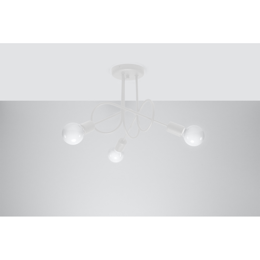 Nadgradni lestenec LOOP 3xE27/15W/230V bela