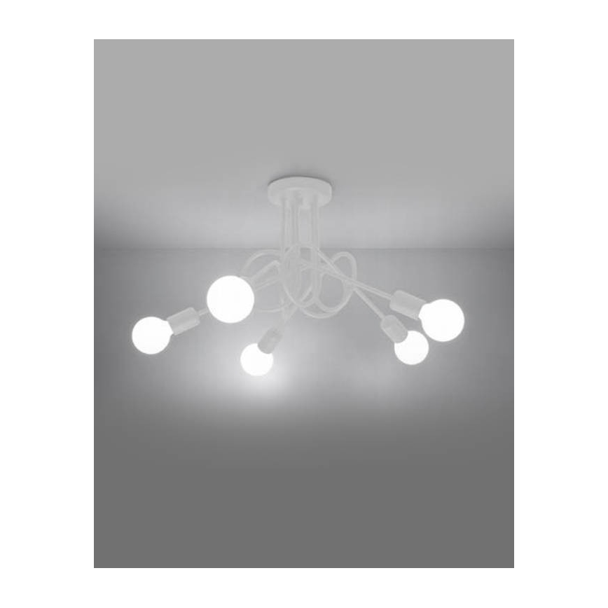 Nadgradni lestenec LOOP 5xE27/15W/230V bela