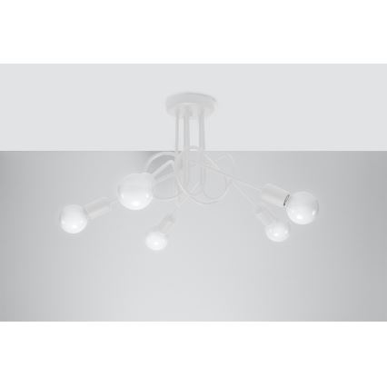 Nadgradni lestenec LOOP 5xE27/15W/230V bela