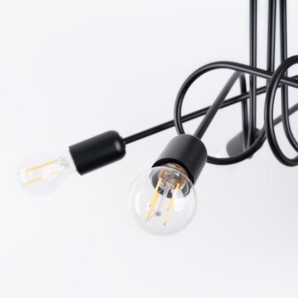 Nadgradni lestenec LOOP 5xE27/15W/230V črna