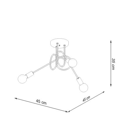 Lestenec LOOP 3xE27/15W/230V sijajni krom