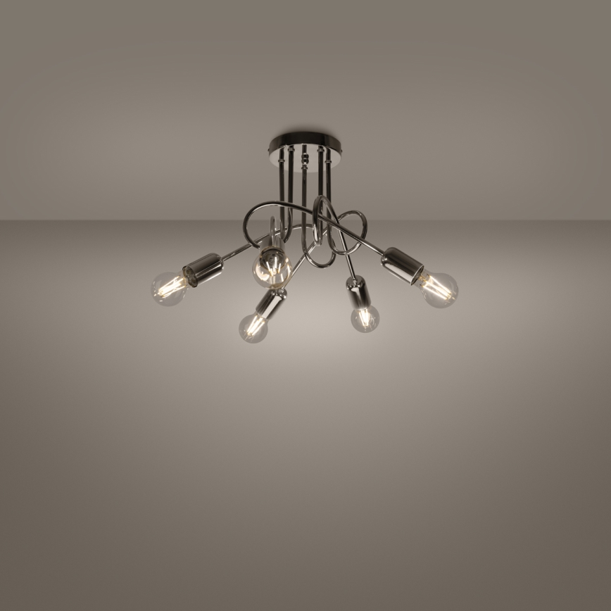 Lestenec LOOP 5xE27/15W/230V sijajni krom