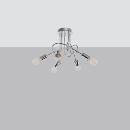 Lestenec LOOP 5xE27/15W/230V sijajni krom