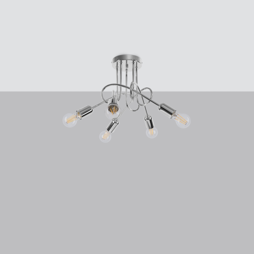 Lestenec LOOP 5xE27/15W/230V sijajni krom