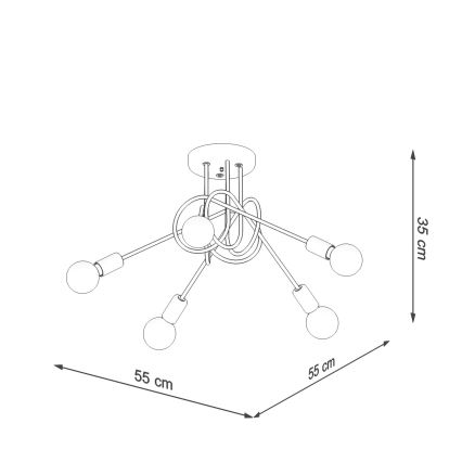 Lestenec LOOP 5xE27/15W/230V sijajni krom