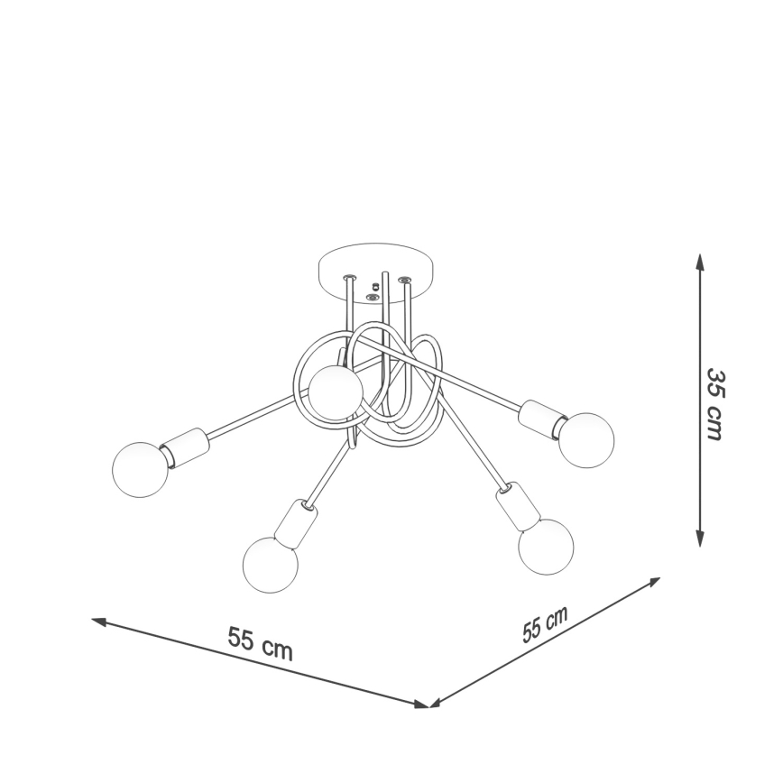 Lestenec LOOP 5xE27/15W/230V sijajni krom