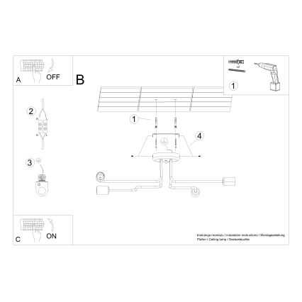 Nadgradni lestenec VECTOR 4xE27/15W/230V bela