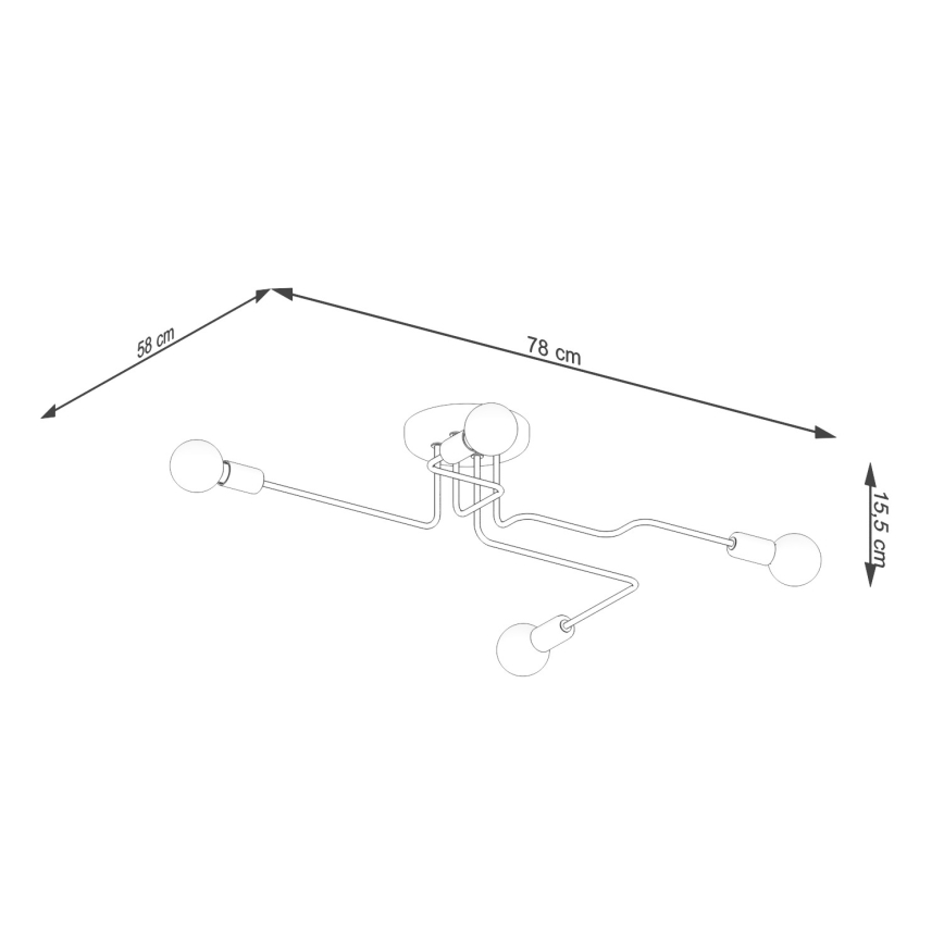 Nadgradni lestenec VECTOR 4xE27/15W/230V črna