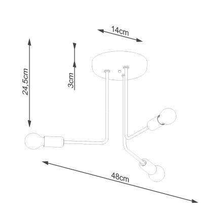 Lestenec na drogu NORAH 3xE27/15W/230V črna